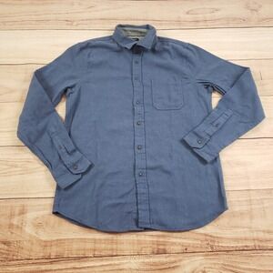 Lee Shirt Mens Small Blue Outdoor Chambray Denim Long‎ Sleeve Button Up Adult